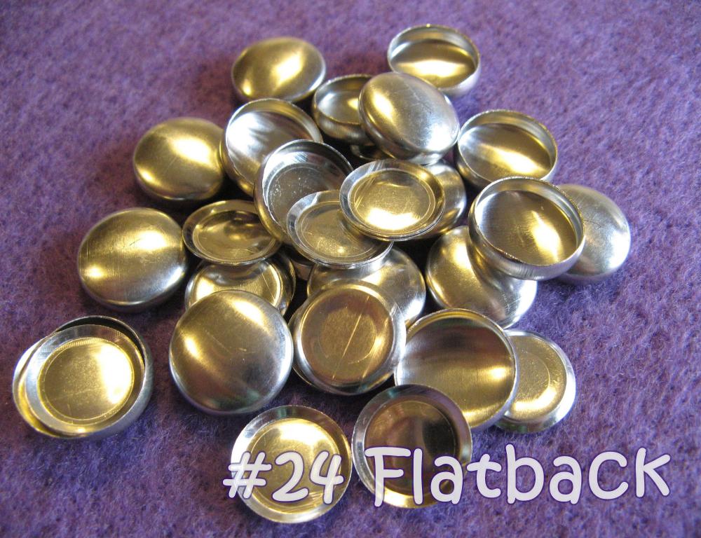 - 100 Covered Buttons Flat Backs - 5/8 Inch - Size 24