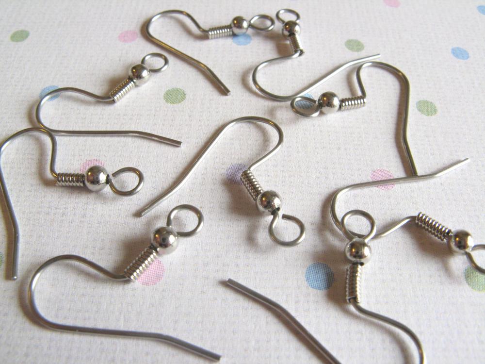 - 100pcs Surgical Stainless Steel French Hook Earwires