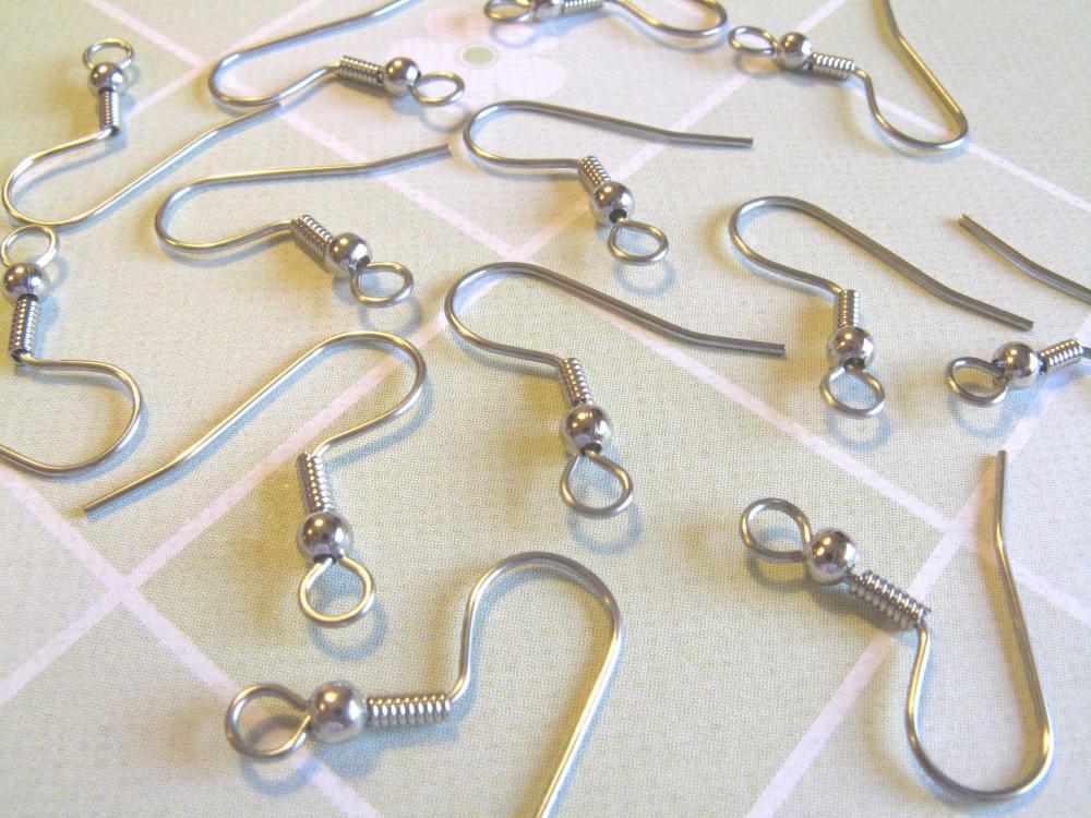 - 48pcs Surgical Stainless Steel French Hook Earwires With Backs