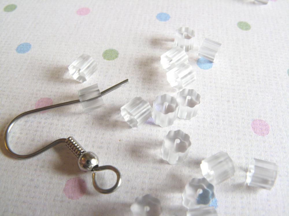 100 Clear Plastic Rubber French Hook Earring Backs on Luulla